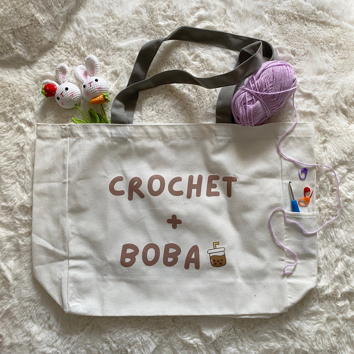 Crochet + Boba Tote Bag